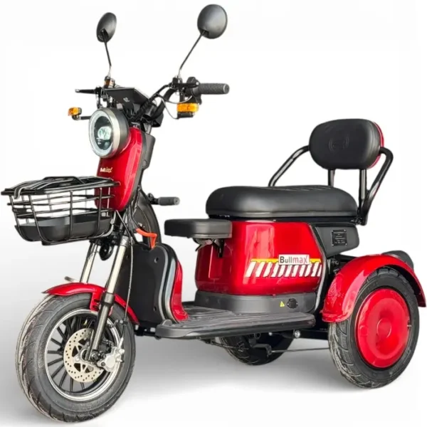 ДВУМЕСТНА ЕЛЕКТРИЧЕСКА ТРИКОЛКА BULLMAX PUDDING GRAND, 2000W, 60V, 20АН, 5 БАТЕРИИ, 60КМ ПРЕХОД